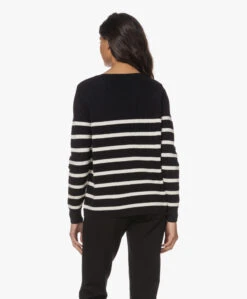 Sibin/Linnebjerg Piper Gestreepte Merino Trui - Zwart/Off-White -Mode Kleding 221206 8f659b8e 3666 464c b477 39faa7fbb058