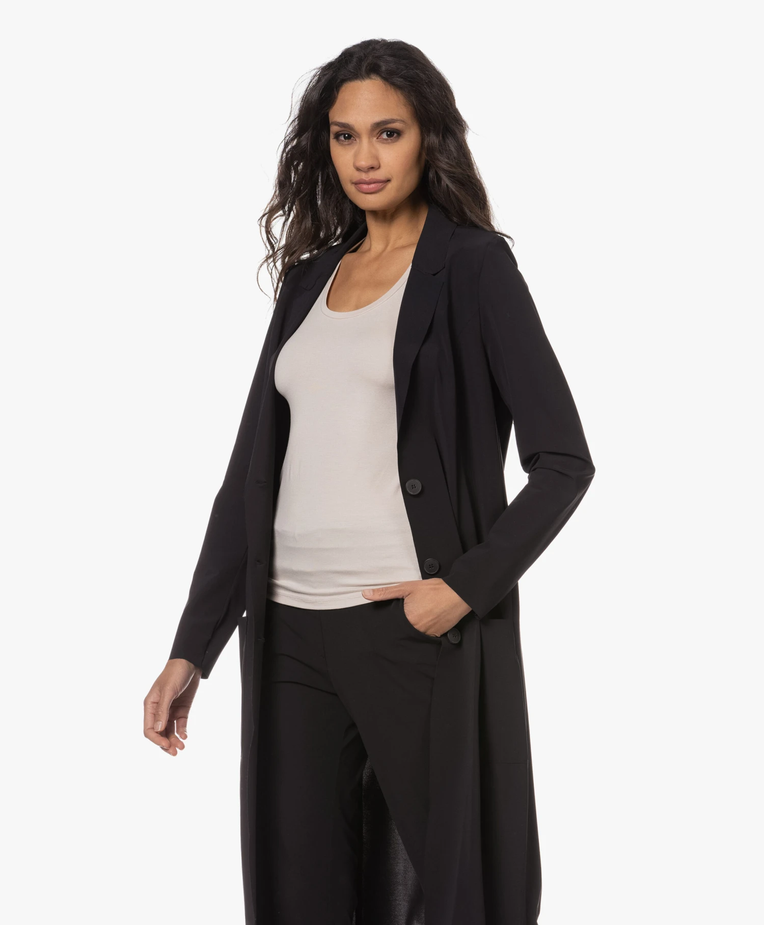 Japantky Quito Kuitlange Travel Jersey Blazer - Zwart 3 Japantky Quito Kuitlange Travel Jersey Blazer - Zwart - Afbeelding 3