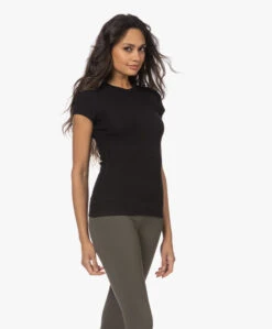 Filippa K Fine Rib Tee - Zwart -Mode Kleding 221207 1b4593b2 66bf 4a93 819f 292999a5af67