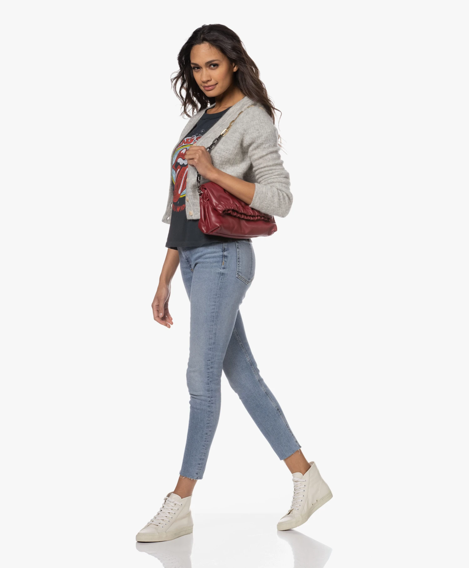 Re/Done 90S High Top Leren Sneakers - Vintage White 12 Re/Done 90S High Top Leren Sneakers - Vintage White - Afbeelding 12