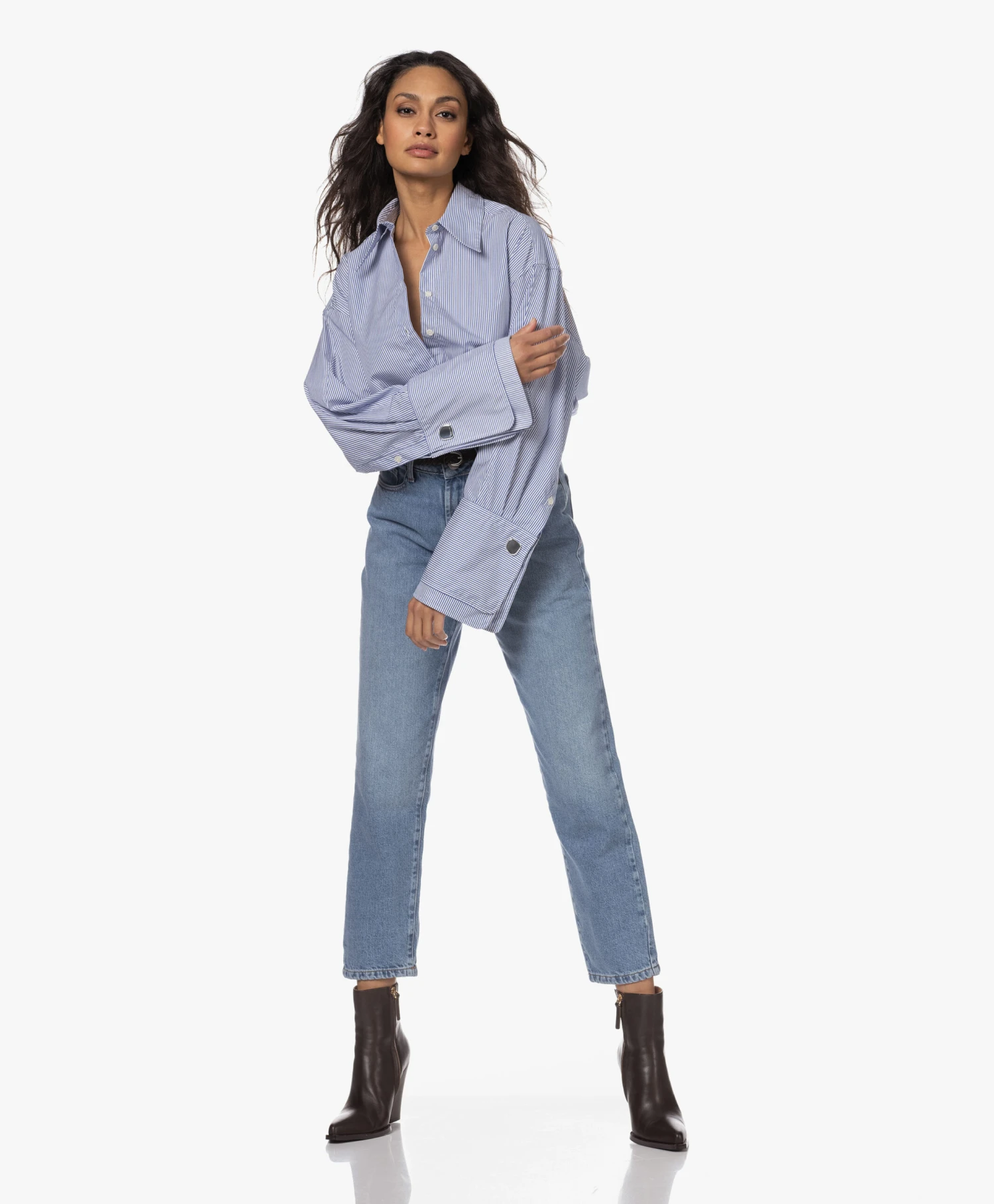 Róhe Gestreepte Overhemdblouse Met Dubbele Manchetten - Classic Stripe 10 Róhe Gestreepte Overhemdblouse Met Dubbele Manchetten - Classic Stripe - Afbeelding 10