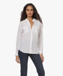 Equipment Slim Signature Gewassen Zijden Blouse - Bright White -Mode Kleding 221220 a6efdc20 df1a 47a5 b49d 269971ee2df3