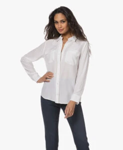 Equipment Slim Signature Gewassen Zijden Blouse - Bright White -Mode Kleding 221220 e2ac9f62 1d28 459a a44a 5c23cfa25dd0