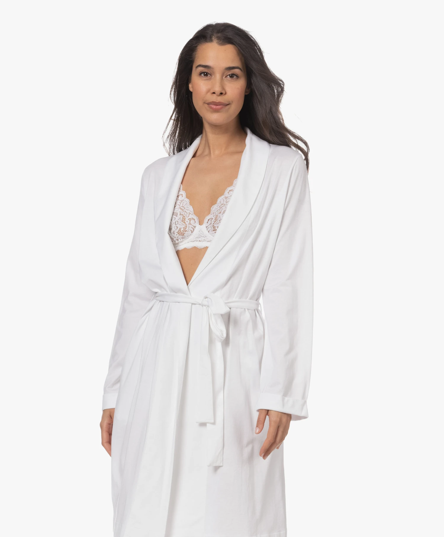 Hanro Robe Selection Katoenen Jersey Badjas - Wit 11 Hanro Robe Selection Katoenen Jersey Badjas - Wit - Afbeelding 11