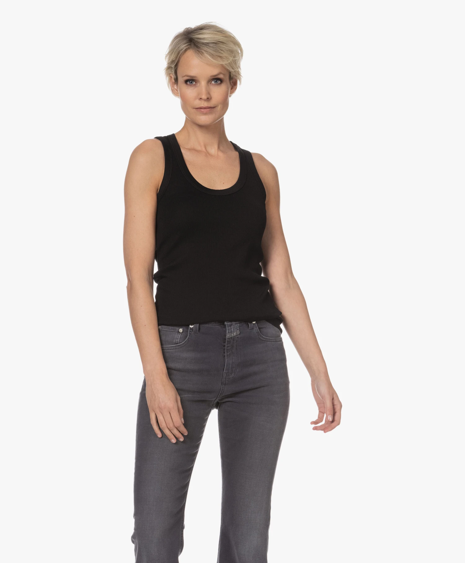 Róhe Ribgebreide Katoenen Tanktop - Zwart 11 Róhe Ribgebreide Katoenen Tanktop - Zwart - Afbeelding 11