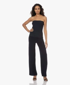 Norma Kamali Tech Jersey Wijde Pijpen Broek - Midnight -Mode Kleding 230110 48ad3e6d 09b3 418d 998f e5abc80f908e