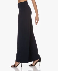 Norma Kamali Tech Jersey Wijde Pijpen Broek - Midnight -Mode Kleding 230110 e7f89784 716d 4d6f 9270 def5ef9f13e7