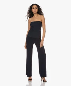 Norma Kamali Tech Jersey Wijde Pijpen Broek - Midnight -Mode Kleding 230110 f02a90e2 0c9d 43d9 97f3 0f779775be1c