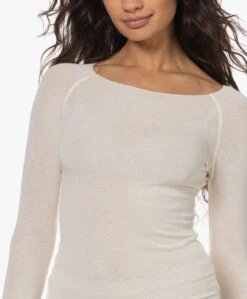 Gai+Lisva Amalie Wolmix Boothals Longsleeve - Off-White -Mode Kleding 230111 0803543c 87a3 4f80 8883 6353492da443