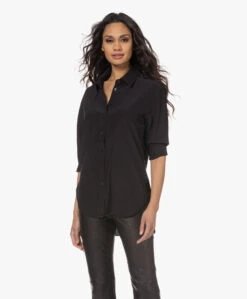 Joseph Joe Zijden Crêpe De Chine Overhemdblouse - Zwart -Mode Kleding 230111 7a1b4709 c689 4a53 9c58 939309b12d06