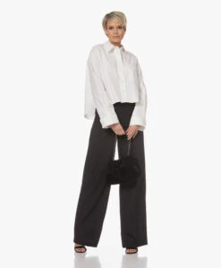 Anine Bing Travis Cropped Overhemd - Wit -Mode Kleding 230117 c68dc3ea ca75 47ff aea2 41a56b73c908