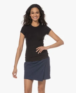 Filippa K Fine Rib Tee - Zwart -Mode Kleding 230118 8acfec50 b38b 43d0 a99e 3f2d0de308bc