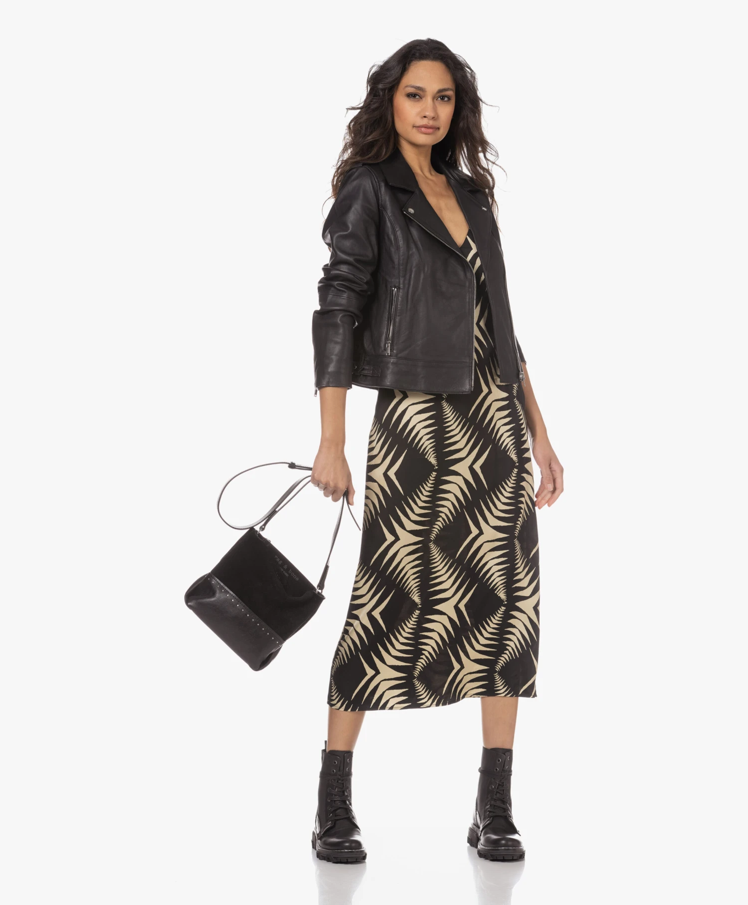 Rag & Bone Shiloh Leren Veterlaarzen - Zwart 2 Rag & Bone Shiloh Leren Veterlaarzen - Zwart - Afbeelding 2