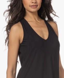 Japantky Ryos Mouwloze Travel Jersey Jurk - Diepzwart -Mode Kleding 230119 fd2071aa c654 4ffa b15d 16a07e743b67