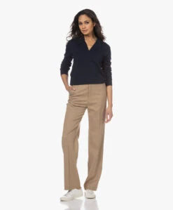 Closed Wol-Cashmere Gebreide Polo Trui - Dark Night -Mode Kleding 230125 0e4716e3 6ffa 4847 958f cc3becf81464