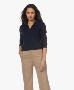 Closed Wol-Cashmere Gebreide Polo Trui - Dark Night -Mode Kleding 230125 45b0ec69 3fab 4b12 af39 fc579f5bdf71