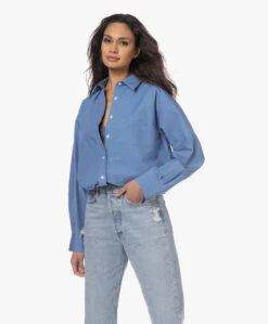 Filippa K Sammy Puur Katoenen Overhemd - Coral Blue -Mode Kleding 230125 5cbb9ab5 7335 413d 9518 c55873d2df26