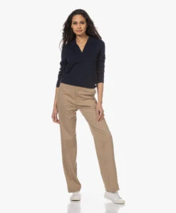 Closed Wol-Cashmere Gebreide Polo Trui - Dark Night -Mode Kleding 230125 73333301 4d02 4997 a4cb acb2d793f15d