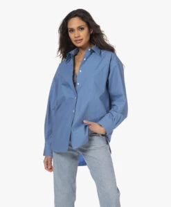 Filippa K Sammy Puur Katoenen Overhemd - Coral Blue