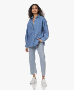Filippa K Sammy Puur Katoenen Overhemd - Coral Blue -Mode Kleding 230125 ab7623af 2427 4ec5 bec0 f9e6d6e33b74