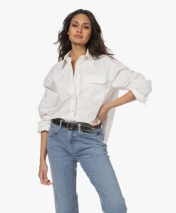 Anine Bing Travis Cropped Overhemd - Wit -Mode Kleding 230126 42005d96 ee83 4563 91de 43c70f544b61