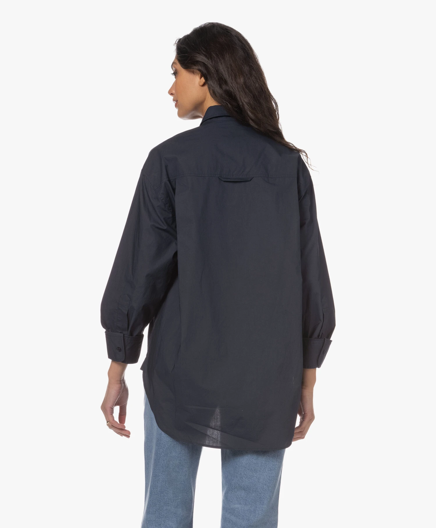 Citizens Of Humanity Kayla Katoenen Poplin Overhemdblouse - Navy 4 Citizens Of Humanity Kayla Katoenen Poplin Overhemdblouse - Navy - Afbeelding 4