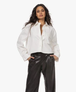 Anine Bing Travis Cropped Overhemd - Wit -Mode Kleding 230126 a5470ae9 4d58 4dcc 8d33 513279f01ac8