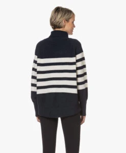 Plein Publique La Puck Gestreepte Wol-Cashmere Coltrui - Donkerblauw/Ivoor -Mode Kleding 230130 0bbff9a5 d8e3 428b bce9 d8895ad19dac