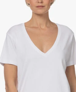 Denham Ramona Katoenen V-Hals T-Shirt - Wit -Mode Kleding 230130 0c6df0c6 1d23 4241 a82b 865b4fa6da37