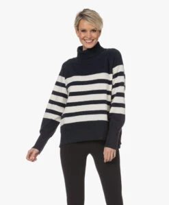 Plein Publique La Puck Gestreepte Wol-Cashmere Coltrui - Donkerblauw/Ivoor -Mode Kleding 230130 6ae93dbf 81a1 41ee 8373 fef37cd53c16