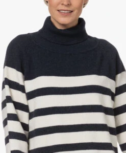 Plein Publique La Puck Gestreepte Wol-Cashmere Coltrui - Donkerblauw/Ivoor -Mode Kleding 230130 97ec3b9a 70f7 4630 9f59 5a53cac6549a