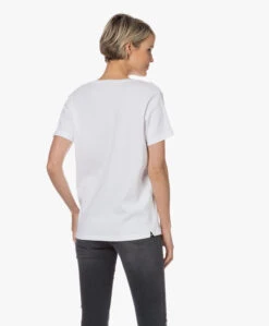 Denham Ramona Katoenen V-Hals T-Shirt - Wit -Mode Kleding 230130 a684abad 5bba 4340 b550 65f2b308c331