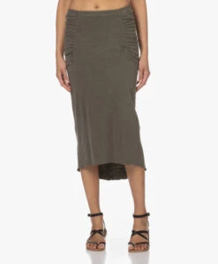 James Perse Aangerimpelde Jersey Midi Rok - Platoon