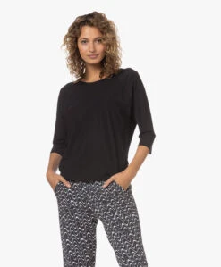 Japantky Nariko Light Travel Jersey T-Shirt - Diepzwart