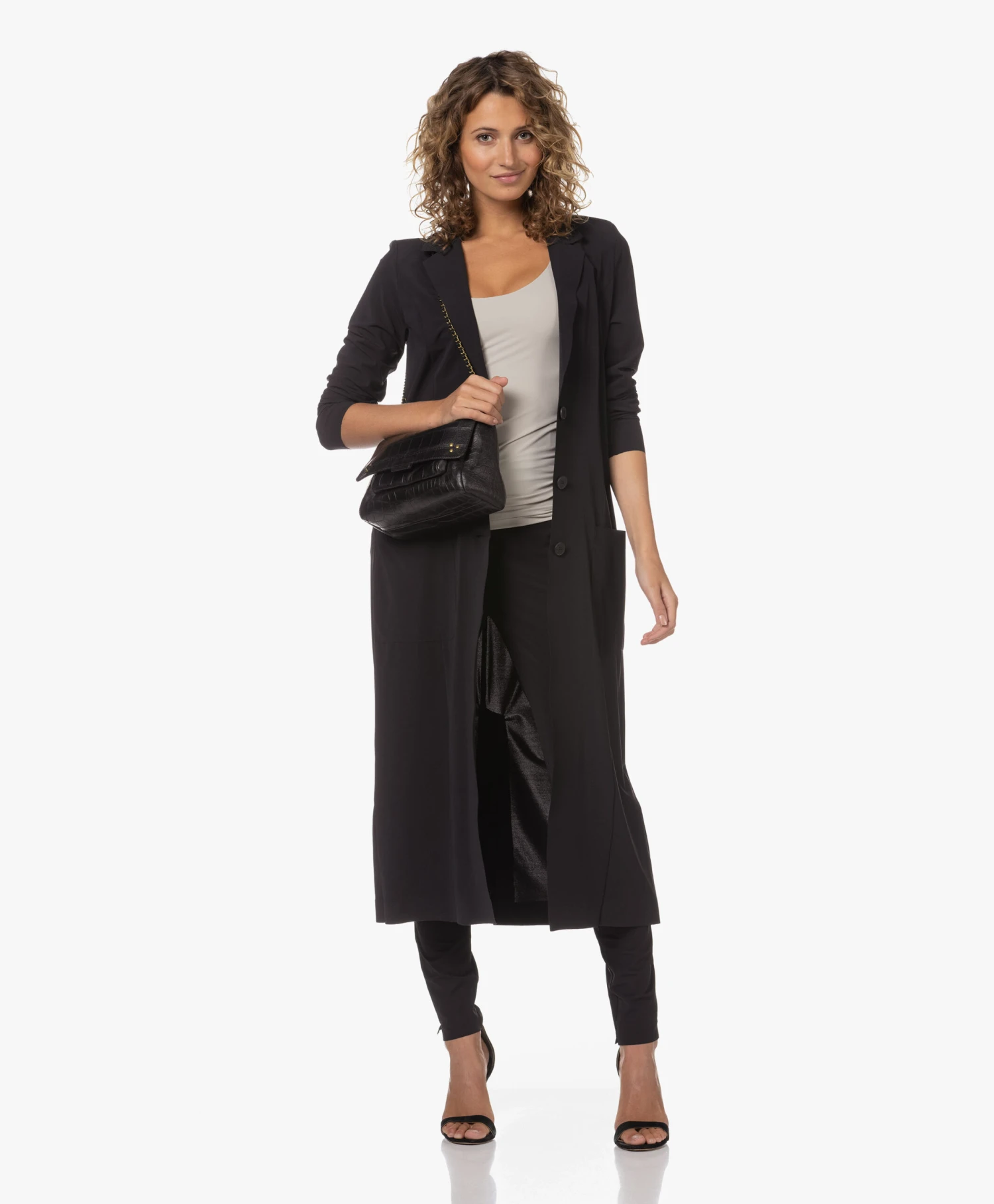 Japantky Quito Kuitlange Travel Jersey Blazer - Zwart 2 Japantky Quito Kuitlange Travel Jersey Blazer - Zwart - Afbeelding 2