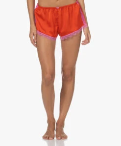 Mode Kleding 49 Love Stories Apollo Satijnen Shorts Met Kant - Rood