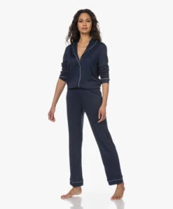 Hanro Natural Comfort Tencel Pyjamaset - Deep Navy -Mode Kleding 230213 179693df b63a 424a 9fcf 6f255b6acfaf