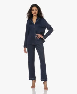 Hanro Natural Comfort Tencel Pyjamaset - Deep Navy -Mode Kleding 230213 1c24a133 73f5 4d22 91ee ebebc869fe58