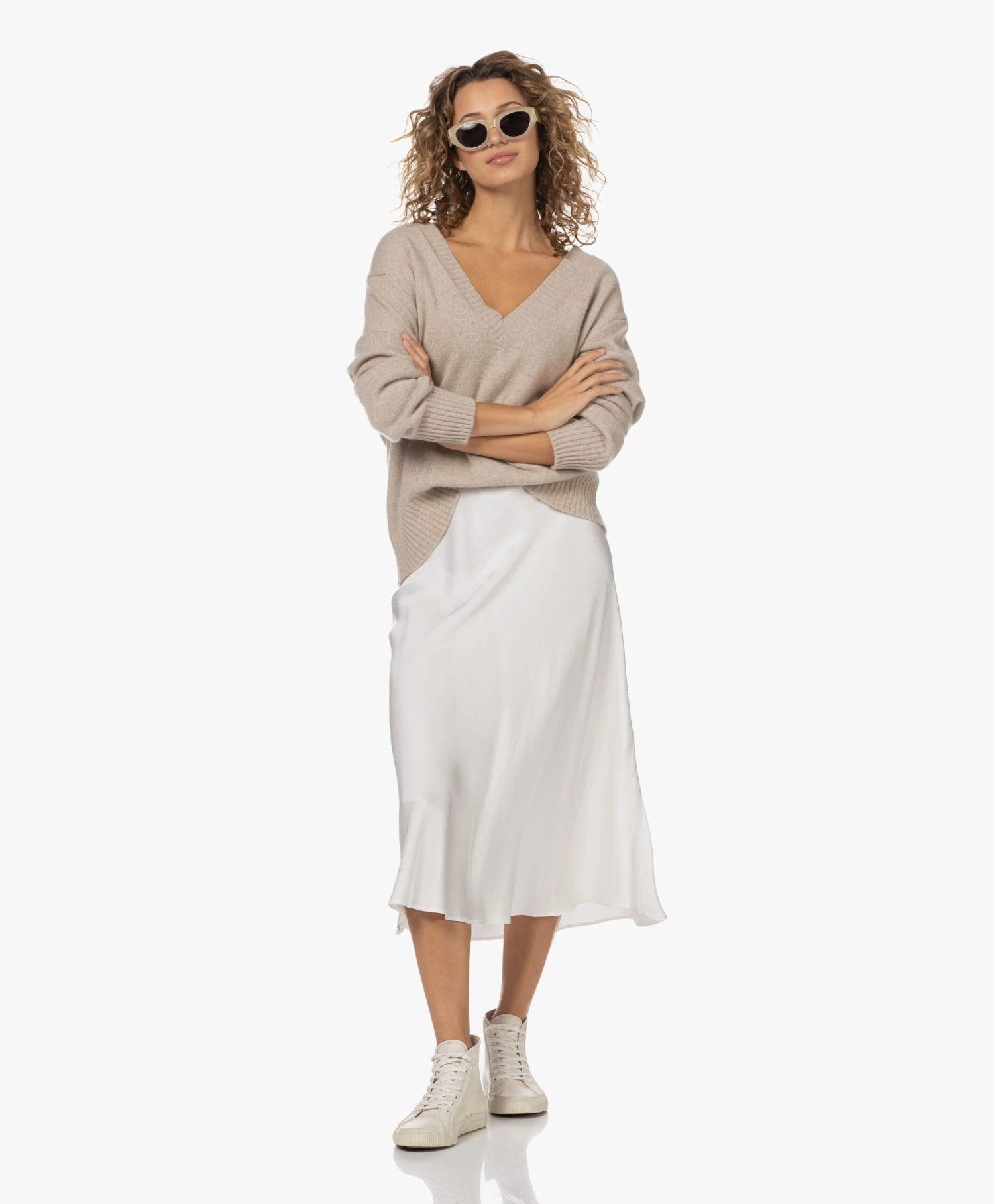 Re/Done 90S High Top Leren Sneakers - Vintage White 2 Re/Done 90S High Top Leren Sneakers - Vintage White - Afbeelding 2