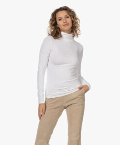 Majestic Filatures Viscose Soft Touch Jersey Colshirt - Wit -Mode Kleding 230220 3e91202a e436 4d49 b7d0 6dec5ba18a10