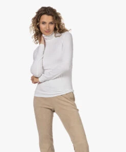 Majestic Filatures Viscose Soft Touch Jersey Colshirt - Wit -Mode Kleding 230220 6bd75339 194e 4412 9ac0 07cbaf16255e