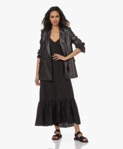 Pomandère Zijden Maxi Jurk - Zwart -Mode Kleding 230223 d4e6af95 8686 40af 807c 7b45c2823212