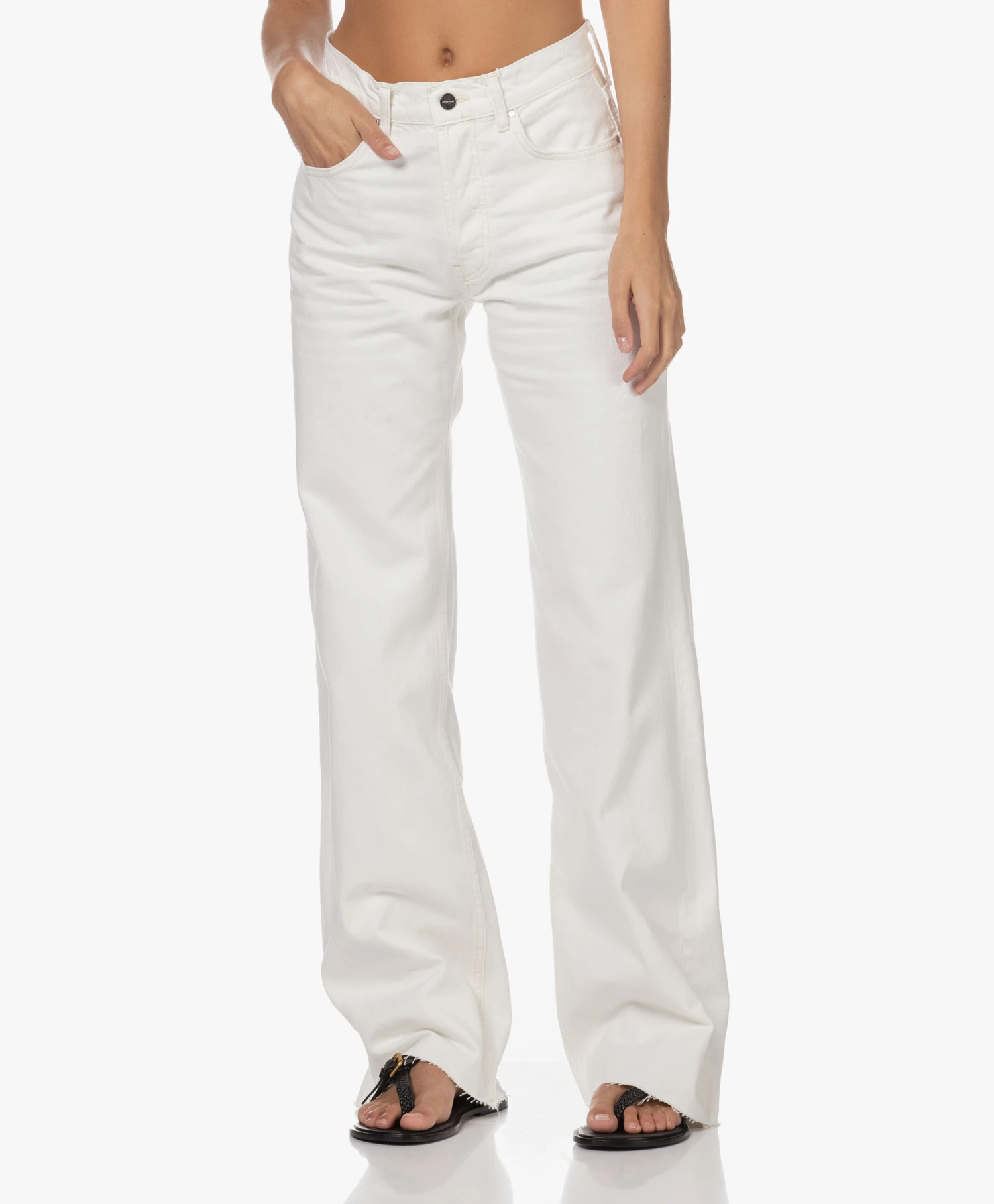 Anine Bing Hugh Loose-Fit Straight Jeans - Ivoor 1 Anine Bing Hugh Loose-Fit Straight Jeans - Ivoor