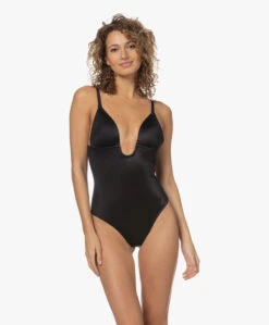 Spanx® Suit Your Fancy Plunge String Bodysuit Met Lage Rug - Zwart