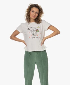 Re/Done Classic L'Amour Snoopy Print T-Shirt - Vintage White -Mode Kleding 230301 e610b933 6450 4bc1 b62e 8423ab7ca725