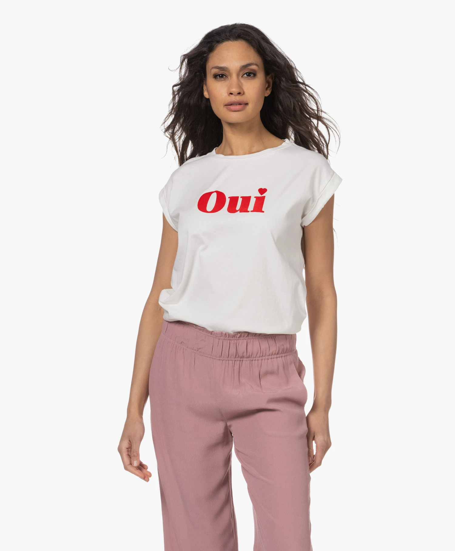 By-Bar Thelma Oui Flock Print T-Shirt - Off-White 12 By-Bar Thelma Oui Flock Print T-Shirt - Off-White - Afbeelding 12