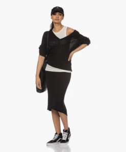 James Perse Aangerimpelde Jersey Midi Rok - Zwart -Mode Kleding 230307 c94a77bc 16f5 4ccf 9be9 c3983bde10b5