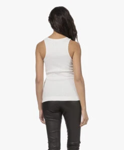 By Malene Birger Amani Rib Tanktop - Soft White -Mode Kleding 230308 bb4f932f d47b 4540 b4de b7da173e820e
