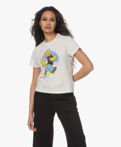 Re/Done Classic Popeye Print T-Shirt - Vintage White