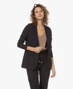 Japantky Yuu Getailleerde Blazer - Diepzwart
